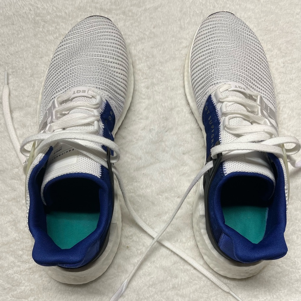 Adidas EQT White and Royal Blue Men’s Sz 14